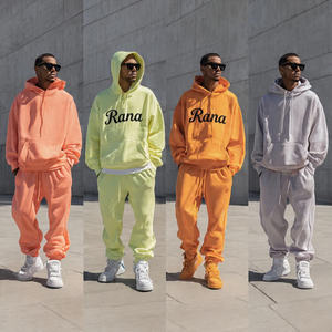 Chándal de invierno para hombre estilo vintage con capucha, holgado, de algodón, forro polar y poliéster, de alto gramaje, cómodo, 320-500 GSM, corte regular - Product Image 5