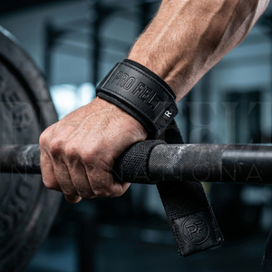 Sangles de levage rembourrées personnalisées OEM pour l'entraînement professionnel, l'haltérophilie, les soulevés de terre, les salles de sport, avec support de poignet et sangles de préhension en coton - Product Image 3