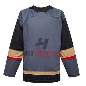 Maillot de hockey sur glace personnalisé avec nom d'équipe, col en V, séchage rapide, respirant, 100 % polyester, épais - Product Image 1
