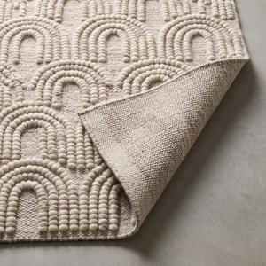Modern Handwoven Cream Beige Wool <b>Rug</b> Anti-Slip Medium Pile Solid Color Area Carpet Fringe Living Room Bedroom <b>Boho</b> Home - Product Image 5
