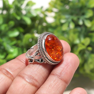 Bague en argent ambre de la Baltique, argent sterling 925, bijoux faits à la main, fournisseur en gros - Product Image 3