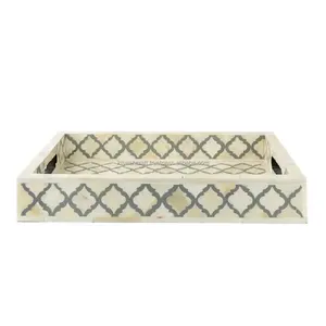 Bandeja con incrustaciones de hueso para servir aperitivos de Diseño Europeo, bandeja de madera de tamaño personalizado para cocina y hogar, bandejas de artículos calientes - Product Image 6