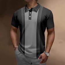 Custom Monochromatic Gradient Polo – 200 GSM Premium Technical Jersey Men’s Urban <b>Tech</b> Polo – Engineered Vertical Panel Design - Product Image 3
