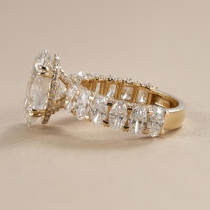 Anillo de Diamantes con Corte Ovalado de 3.01CT, Media Eternidad, Oro Sólido de 14K con Diamantes Cultivados en Laboratorio, para Compromiso, Regalo para Novia - Product Image 3