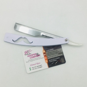 Nouveau rasoir de barbier blanc en acier inoxydable, rasoir droit à lame unique, rasoir de barbier avec logo personnalisé, lame remplaçable, emballage - Product Image 1