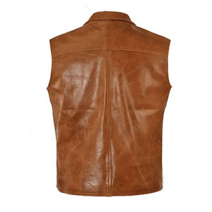 Veste en cuir sur mesure de haute qualité pour hommes grandes tailles, blousons de moto en polyester, design tendance et coupe-vent - Product Image 3