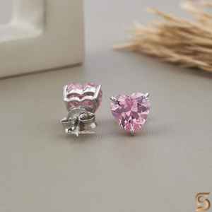 Pendientes de diamantes con forma de corazón rosa, diseño de joyería romántica y elegante para mujer, estilo de regalo de lujo para el día a día con brillo brillante - Product Image 5