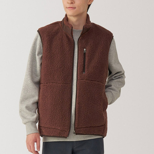 <b>Men's</b> <b>Sherpa</b> <b>Fleece</b> Vest Full Zip Stand Collar Sleeveless <b>Jacket</b> Breathable Warm Casual Outerwear for Winter - Product Image 1