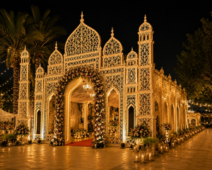 Paneles Decorativos Cortados con Láser Inspirados en el Taj Mahal para Entrada de Boda, Paneles Decorativos Cortados con Láser para Escenario de Recepción y Eventos en el Reino Unido - Product Image 6