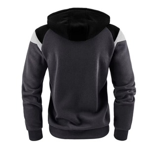 <b>Men</b> Hooded <b>Zip</b>-<b>Up</b> Sweatshirt Regular Fit Solid Color Knitted Casual Winter Wear Raglan Sleeve Polyester/Cotton <b>Fleece</b> - Product Image 2