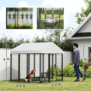 Cuccia per Cani con Telaio in Alluminio, Grande Gabbia Metallica con Motivo Animale, Casetta per Animali in Acciaio Inossidabile per l'Allevamento di Polli e Gatti - Product Image 5