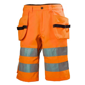 Men Hi Vis Construction Reflective Tape Shorts 100% Cotton Quick Dry Safety Cargo Multi Pockets <b>Working</b> Safety Shorts - Product Image 1