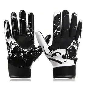 WARPRO INDUSTRY Black Batting Gloves Ambidextrous Padded Knit Fabric <b>Hook</b> Loop Closure Unisex Adult Size L Breathable Training - Product Image 3