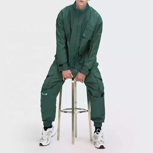 Men's Winter Solid Casual Windbreaker <b>Jacket</b> and Pant Polyester Activewear Set Embellishments Quick Dry Training Suit - Product Image 4