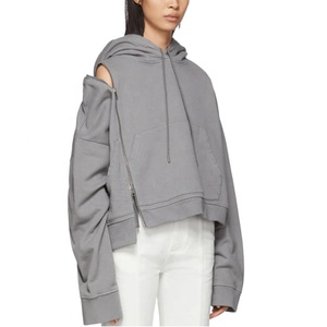 Sweat-shirt à capuche rouge pour femme, couleur unie, manches longues, en coton tricoté, respirant, décontracté, pour l'automne - Product Image 2