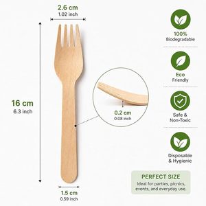Cuchara-Tenedor de Madera de Abedul Biodegradable de Estilo Lujoso, Producto Nuevo del Fabricante Chino, para Fiestas - Product Image 3