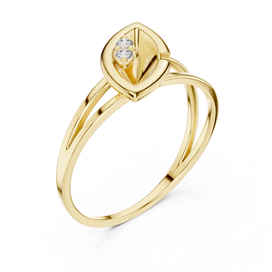 Bague en or massif 14 carats pour femme, forme marquise, diamant taille brillant rond, alliance de fiançailles classique, design minimaliste, idéale pour un cadeau - Product Image 3