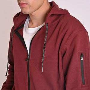 Mens Maroon Tracksuit Set Full <b>Zip</b> <b>Hooded</b> Sweatshirt Jogger Pants Casual Sportswear Athletic Hoodie and Sweatpants Matching Set - Product Image 5