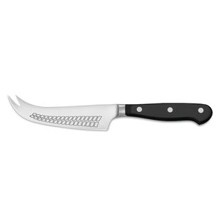 Couteaux à fromage multifonctionnels en acier inoxydable avec lame perforée et manche noir durable pour couper et trancher les fromages doux et durs - Product Image 4