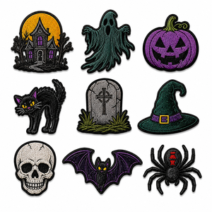 Custom Halloween Patches | Embroidered Halloween Patches | <b>Iron</b> <b>On</b> Halloween Badges | Wholesale Custom Patches - Product Image 5