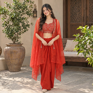 Dernière collection de blouses et d'ensembles dhoti pour femmes, pour mariage et fêtes, d'un fournisseur et exportateur indien. - Product Image 1