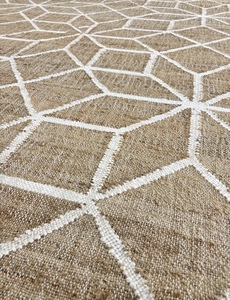 Handmade <b>Thin</b> Jute <b>Rug</b> Geometric Pattern Natural Fiber <b>Rug</b> Modern Farmhouse Area <b>Rug</b> Eco Friendly Flatweave Carpet Home Living - Product Image 5