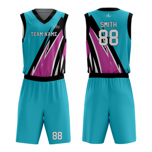 Ensemble de maillots de basket-ball personnalisés, uniforme de basket-ball imprimé par sublimation, 100% polyester respirant, kit de basket-ball d'équipe, vêtements de sport - Product Image 1