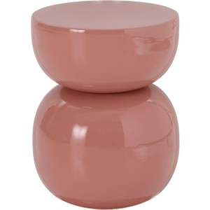 Mesa Auxiliar Moderna de Metal Rosa Brillante con Forma de Reloj de Arena |   Mesa Auxiliar Redonda de Hierro para Sala de Estar |   Mueble de Noche de Estilo Nórdico Minimalista - Product Image 1