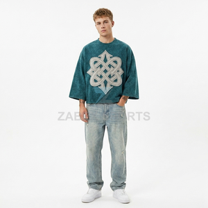 ZABEX SPORTS T-shirt vintage délavé avec logo imprimé numériquement sur mesure, 100 % coton, style streetwear, éco-responsable, fabriqué au Pakistan - Product Image 4