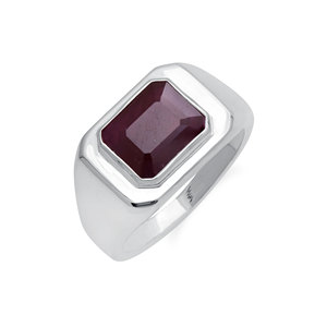 Wholesale 925 Sterling <b>Silver</b> Natural Ruby <b>Emerald</b> Cut <b>Ring</b> for Men Women Bezel set <b>Ring</b> Natural Red Gemstone Handmade Jewelry - Product Image 1