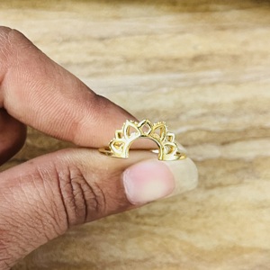 Nouvelle Arrivée Bague Couronne Florale Bohème en Laiton pour Femme, Plaqué Or 18 carats, Bijoux Empilables, Vente en Gros/OEM/ODM - Product Image 6