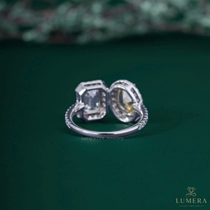 Fancy Yellow Oval Diamond Halo Engagement & Wedding <b>Ring</b> 14K/18K White Gold Synthetic Lab Grown Luxury for Women - Product Image 6