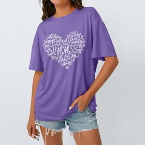 OEM Casual Oversized Women's <b>Graphic</b> <b>Tee</b>-Loose Fit Neck T-Shirt Graffiti Print 100% Cotton Breathable Eco-Friendly Summer - Product Image 4