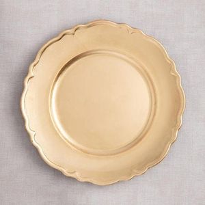 Assiettes de présentation dorées pour mariage, motif récif doré, pour le dîner - Product Image 3