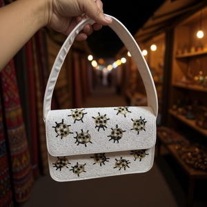 Indian Artisanal Luxury Handbag Multicolor Baguette Shape Durable Ethnic Style Handmade <b>Crystal</b> Fashion Accessories Casual Carry - Product Image 3