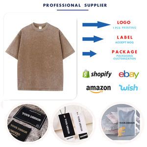 เสื้อยืดสตรีทแวร์ผ้าฝ้ายฟอกสีทรงลำลองใส่ได้ทุกวันมีแบรนด์แฟชั่น - Product Image 5