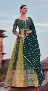 ชุดอานาร์กาลีผ้าจอร์เจตต์ปักลายหนักแบบทันสมัยสำหรับงานปาร์ตี้ งานแต่งงาน และงานดิวาลี - Product Image 5