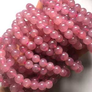 Cuentas de cuarzo rosa natural, cuentas sueltas de piedras preciosas para la fabricación de joyería, pulseras, collares y manualidades. - Product Image 2