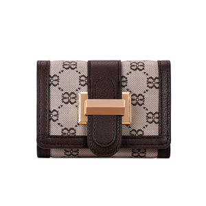 Mutual Class Fair Quality PU Leather Money Clip Gold H-Buckle Classic Fashion <b>Women's</b> 7 Card Slots <b>Small</b> <b>Wallet</b> - Product Image 4
