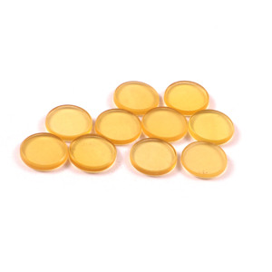 Lote al por mayor de gemas sueltas calibradas de calcedonia amarilla natural de 19x19 mm, forma de moneda, disco plano, para fabricación de joyas, calidad AAA - Product Image 3