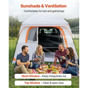 Tenda Grande per SUV per 6 Persone 3x2,7 m, Tenda Impermeabile per Portellone SUV 3 Stagioni con Porte Ventilate e Finestre a Rete PU2000mm D - Product Image 4