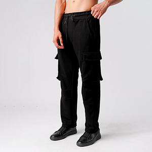 Pantalones Deportivos Cargo Negros de Moda para Hombre, Diseño Moderno con Múltiples Bolsillos, Corte Holgado, Estilo Urbano - Product Image 1