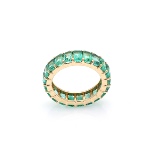 14K <b>Gold</b> Emerald Eternity Band-Prong Set Constellation Gemstone <b>Ring</b> - Product Image 4