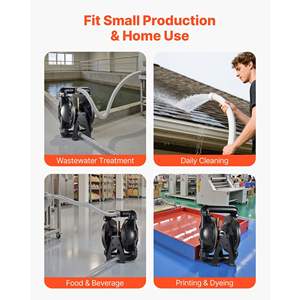 Pompe à double diaphragme à air comprimé 35 GPM 1 pouce d'entrée et de sortie Corps en alliage d'aluminium Max 114 PSI pour le transfert d'huile usagée Diesel - Product Image 6