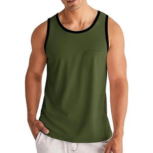 Camisetas sin mangas para hombre, deportivas, para gimnasio, camiseta muscular sin mangas, informal, básica, de verano, para fitness, con bolsillo, para culturismo - Product Image 1