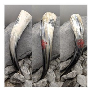 100% Premium Quality Buffalo Horn Viking Drinking Vessel Handmade Eco-Friendly Carving Religious for Sale in Bulk India - Product Image 1