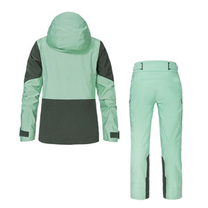 Traje de esquí y snowboard personalizado con bloques de color y estampado digital, pantalones con peto, unisex, de invierno, con capucha gruesa, transpirable, impermeable y con cremallera. - Product Image 2