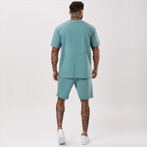 High Quality Custom Streetwear Men Shorts Sets 100% Cotton Fashion Short Set <b>T</b> <b>Shirt</b> & Short Tracksuit - Product Image 3