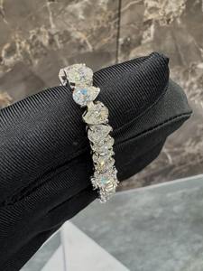 Luxury Women's 925 Silver Tennis Bracelet Round Brilliant Cut Diamond Claw Setting GIA Certified Wedding Jewelry - Product Image 1