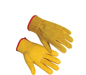 HOLY SIGNS INTERNATIONAL Sheep Grain Leather Safety <b>Driver</b> Work <b>Gloves</b> Strap EN420 Certified Breathable Elastic Wristlet - Product Image 6